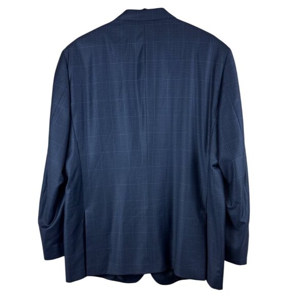 Coppley 1883 Men's Blazer 100% Wool Blue Black Check Two Button Lined Size 46 - Picture 4 of 11